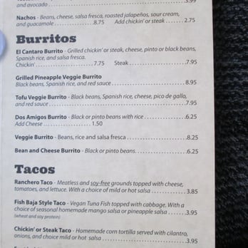 El Cantaro - menu page 3 - Mexican Near Me - Monterey, California