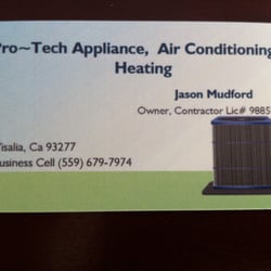 Pro-Tech Appliance & Air Conditioning - Business card