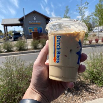 Dutch Bros Coffee - Irish Creme Iced Coffee Kicker with 2 Espresso Shots and Half & Half - Coffee & Tea Near Me - Flagstaff, Arizona