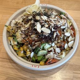 Small build your own bowl with two scoops of protein, charged $16.49 plus tax though posted price is $15.70 (1/6/26)