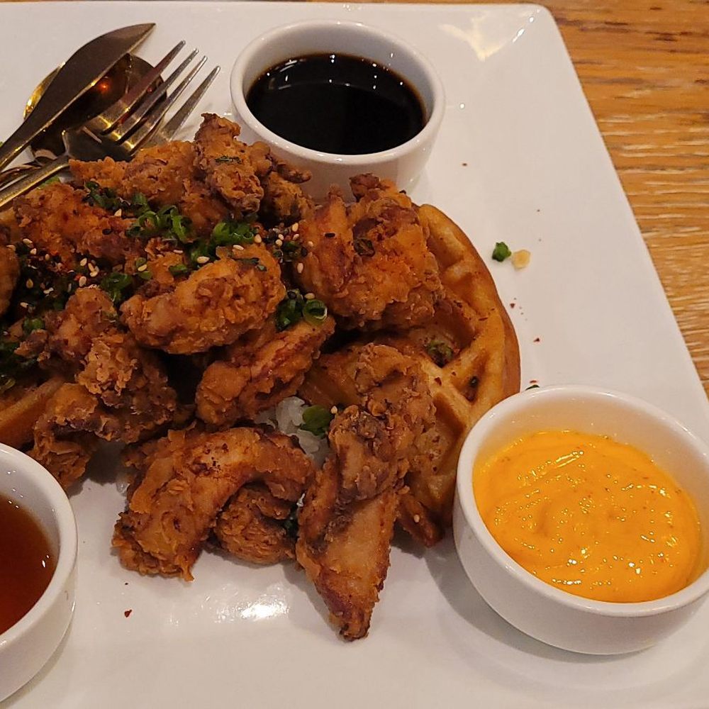 SHIMA Sushi & Champagne - Chicken and waffles, Sauces on the side. - Sushi Bars Near Me - Islamorada, Florida SHIMA Sushi & Champagne - Chicken and waffles, Sauces on the side. - Sushi Bars Near Me - Islamorada, Florida