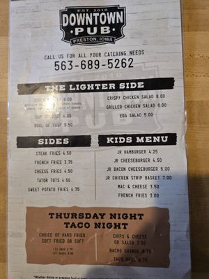 Menu photo 1 Downtown Pub Preston, IA Menu photo 1 Downtown Pub Preston, IA
