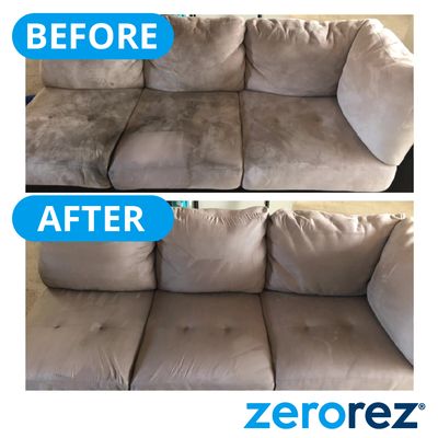 Professional Upholstery Cleaning - At Zerorez®, getting difficult-to-clean fabric surfaces looking good as new is our specialty, and we do it without the use of soaps or harsh chemicals!
Our upholstery cleaning process includes specialty upholstery tools and our Zr™ Water, a non-toxic cleaning solution that breaks up grease and removes spots, odors, and residue.
Zerorez gets your upholstery softer and cleaner, for longer.Couches and other upholstery can become a haven for dirt buildup.
Upholstery filters the air in your home, trapping dust, dirt, allergens, and grime in its fabric. While that's great for improving your home's air quality, it isn't great for the furniture, as it speeds up how quickly the fabric wears down, dulls the fabric's appearance, makes it crunchy and stiff, and overall makes it far less enjoyable to sit on.
Deep cleaning furniture is important for improving your upholstery's longevity as it removes all the crud trapped in its fibers. And, of course, a deep cleaning helps to restore its appearance and softness.
While you can find many do-it-yourself DIY upholstery cleaning products, methods, tools, or suggestions online, it is usually safer, quicker, and more effective to use a professional cleaning service like Zerorez. Professional Upholstery Cleaning - At Zerorez®, getting difficult-to-clean fabric surfaces looking good as new is our specialty, and we do it without the use of soaps or harsh chemicals!
Our upholstery cleaning process includes specialty upholstery tools and our Zr™ Water, a non-toxic cleaning solution that breaks up grease and removes spots, odors, and residue.
Zerorez gets your upholstery softer and cleaner, for longer.Couches and other upholstery can become a haven for dirt buildup.
Upholstery filters the air in your home, trapping dust, dirt, allergens, and grime in its fabric. While that's great for improving your home's air quality, it isn't great for the furniture, as it speeds up how quickly the fabric wears down, dulls the fabric's appearance, makes it crunchy and stiff, and overall makes it far less enjoyable to sit on.
Deep cleaning furniture is important for improving your upholstery's longevity as it removes all the crud trapped in its fibers. And, of course, a deep cleaning helps to restore its appearance and softness.
While you can find many do-it-yourself DIY upholstery cleaning products, methods, tools, or suggestions online, it is usually safer, quicker, and more effective to use a professional cleaning service like Zerorez.