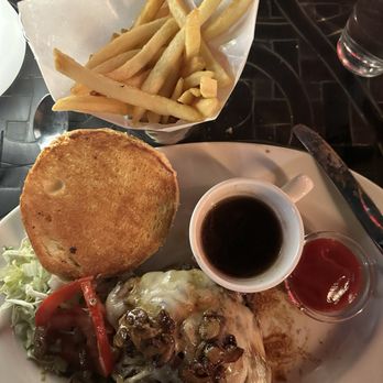 The Old Spaghetti Factory - Mushroom burger with Au jus and fries - Italian Near Me - Westminster, Colorado The Old Spaghetti Factory - Mushroom burger with Au jus and fries - Italian Near Me - Westminster, Colorado