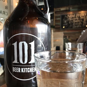 101 Craft Kitchen - A growler filled with water. - New American Near Me - Westerville, Ohio