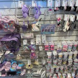 Claire's Boutique - Another misleading advertisement. Tiara's are right by the sign, but the associate didn't let us include them.