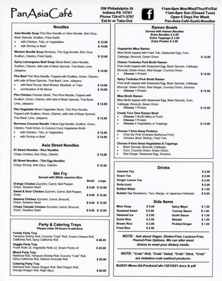Menu photo 2 Pan Asia Café Indiana, PA Menu photo 2 Pan Asia Café Indiana, PA