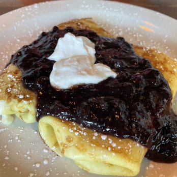 Le Peep - Aspen Fruit Blintz - Crepe filled with sweet cream cheese and berry compote. - American Near Me - Tampa, Florida Le Peep - Aspen Fruit Blintz - Crepe filled with sweet cream cheese and berry compote. - American Near Me - Tampa, Florida