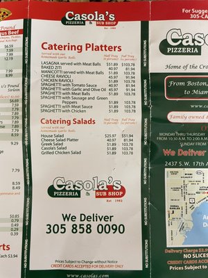 Menu photo 5 Casola's Pizzeria & Sub Shop Miami, FL