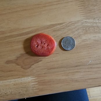 Shake Shack Cherry Hill - The single tomatoe on it that has a quarter for size comparison - Ice Cream & Frozen Yogurt Near Me - Cherry Hill, New Jersey Shake Shack Cherry Hill - The single tomatoe on it that has a quarter for size comparison - Ice Cream & Frozen Yogurt Near Me - Cherry Hill, New Jersey