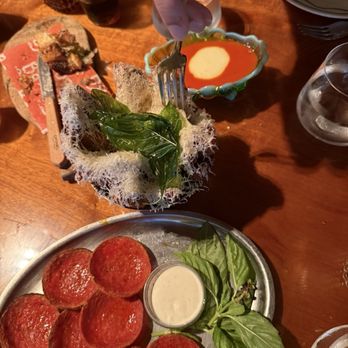 Bad Roman - Eggplant pull apart and pepperoni cups - New American Near Me - New York, New York Bad Roman - Eggplant pull apart and pepperoni cups - New American Near Me - New York, New York