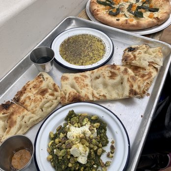 The Nest - Focaccia & Dip Trio includes balsamic vinegar and honey topping. - Waffles Near Me - Ojai, California