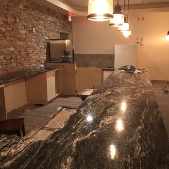 Marble Solutions - Work in progress at Pista House. Great use of Black Space granite for the restaurant's bar area! - Countertop Installation Near Me - Herndon, Virginia Marble Solutions - Work in progress at Pista House. Great use of Black Space granite for the restaurant's bar area! - Countertop Installation Near Me - Herndon, Virginia