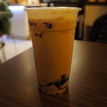 JusFruit Chinatown - Grass jelly milk tea ($4.95 large) - Desserts Near Me - Calgary, Alberta