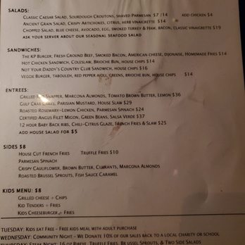 KP’s Kitchen - Main Menu - New American Near Me - Houston, Texas