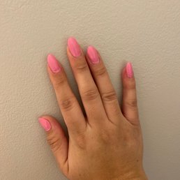 Horrible thick nail polish and nail color job.