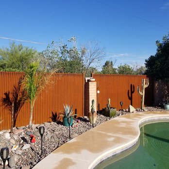 Affordable Fence and Gates - Corrugated metal fence with top cap - Fences & Gates Near Me - Tucson, Arizona