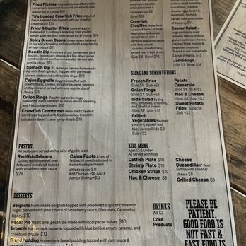 T-Johnnys on the River - Menu - Cajun/Creole Near Me - Natchitoches, Louisiana T-Johnnys on the River - Menu - Cajun/Creole Near Me - Natchitoches, Louisiana