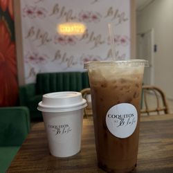 Le Lo Lai - Spanish latte (hot, right) and mocha caribeño (iced- right)
