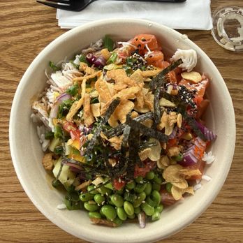 Domoishi - Poke Bowl Pick 2 (Double Salmon) - Bubble Tea Near Me - Tampa, Florida Domoishi - Poke Bowl Pick 2 (Double Salmon) - Bubble Tea Near Me - Tampa, Florida