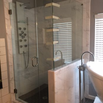 Shower Royale - It's still drying so the tape we'll come off. But it looks great! - Glass & Mirrors Near Me Shower Royale - It's still drying so the tape we'll come off. But it looks great! - Glass & Mirrors Near Me