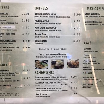 Paty's Cafe - the menu for the restaurant - Salvadoran Near Me - Fort Lauderdale, Florida