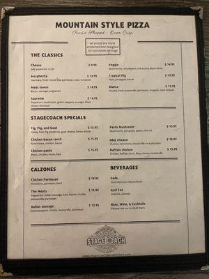 Menu photo 1 Stagecoach Pizza Kitchen Chimney Rock, NC Menu photo 1 Stagecoach Pizza Kitchen Chimney Rock, NC