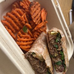 MEAT & TATERZ WRAP, SWEET POTATO FRIES