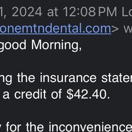 Email where they confirmed my overcharging that I got verbally abused for in order for them to admit it.