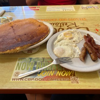 Bobo's Restaurant - Single pancake, 2 eggs, 2 sausage and 2 strips of bacon - Breakfast & Brunch Near Me - Tucson, Arizona Bobo's Restaurant - Single pancake, 2 eggs, 2 sausage and 2 strips of bacon - Breakfast & Brunch Near Me - Tucson, Arizona