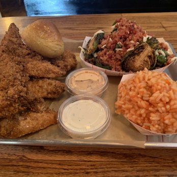 The Howlin Bird - 5 piece meal with Fried Brussels Sprouts and Southern Style Red Rice. Bird Sauce and Buttermilk Ranch for my dipping sauces. - Chicken Shop Near Me - North Canton, Ohio The Howlin Bird - 5 piece meal with Fried Brussels Sprouts and Southern Style Red Rice. Bird Sauce and Buttermilk Ranch for my dipping sauces. - Chicken Shop Near Me - North Canton, Ohio
