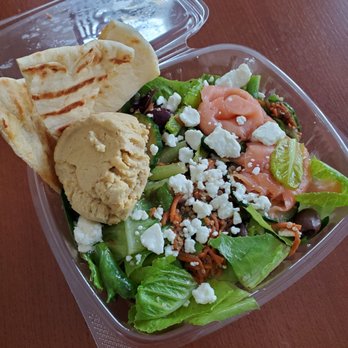 Rendezvous Cafe - Vegetarian salad, added salmon - Cafes Near Me - Cumming, Georgia Rendezvous Cafe - Vegetarian salad, added salmon - Cafes Near Me - Cumming, Georgia