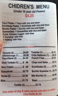 Menu photo 1 Little Mexico Restaurant Dade City, FL