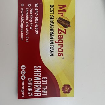 Mr Zagros - a business card on a table - Mediterranean Near Me - Toronto, Ontario Mr Zagros - a business card on a table - Mediterranean Near Me - Toronto, Ontario
