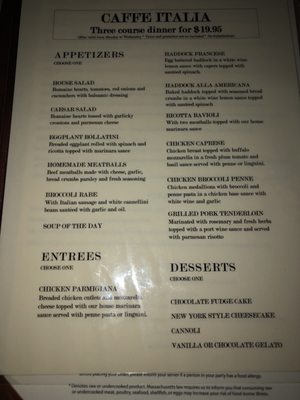 Menu photo 1 Caffe Italia Wakefield, MA