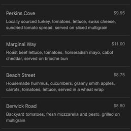 Food menu