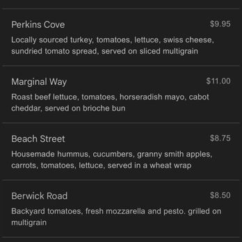 Backyard Coffeehouse & Eatery - Food menu - Coffee & Tea Near Me - Ogunquit, Maine