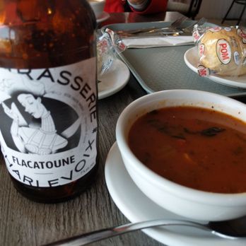 Café Chez Sam - a bowl of soup and a bottle of beer - Bed & Breakfast Near Me - Baie-Sainte-Catherine, Quebec Café Chez Sam - a bowl of soup and a bottle of beer - Bed & Breakfast Near Me - Baie-Sainte-Catherine, Quebec