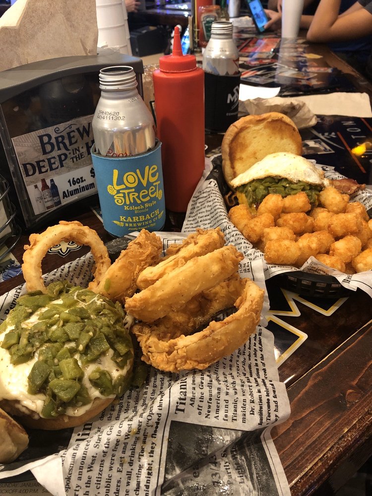 Green chile burger, added an egg to one. Best onion rings too! Yelp