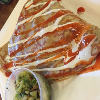 Nu Crepes - Kickin' chicken crepe. Not too spicy, just right in every way. Love it. - Creperies Near Me - Elmhurst, Illinois Nu Crepes - Kickin' chicken crepe. Not too spicy, just right in every way. Love it. - Creperies Near Me - Elmhurst, Illinois