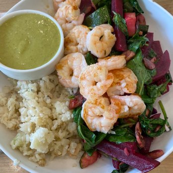 Humbowl - Togarashi with cauliflower rice and shrimp with sauce on the side - Gluten-Free Near Me - Berkeley, California
