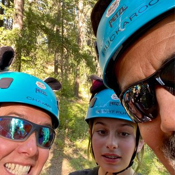 Leavenworth Ziplines - The three of us preparing for our next zip! - Ziplining Near Me - Leavenworth, Washington Leavenworth Ziplines - The three of us preparing for our next zip! - Ziplining Near Me - Leavenworth, Washington