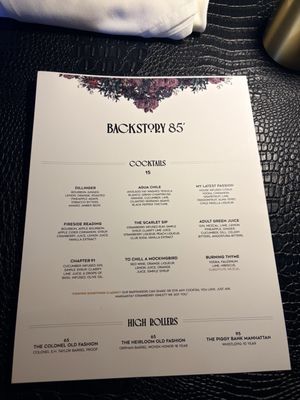 Menu photo 2 Backstory 85 Whittier, CA