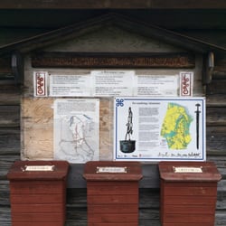 Sollerö Hembygdsgärd Vikingagravfält - Welcome sign at the museum.