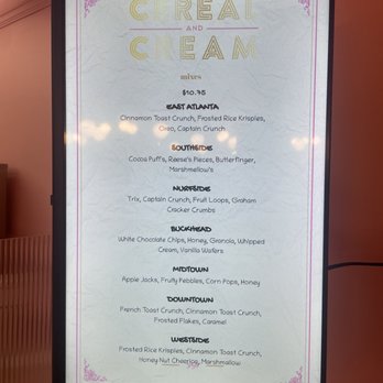 Cereal and Cream - Menu - Desserts Near Me - Atlanta, Georgia Cereal and Cream - Menu - Desserts Near Me - Atlanta, Georgia