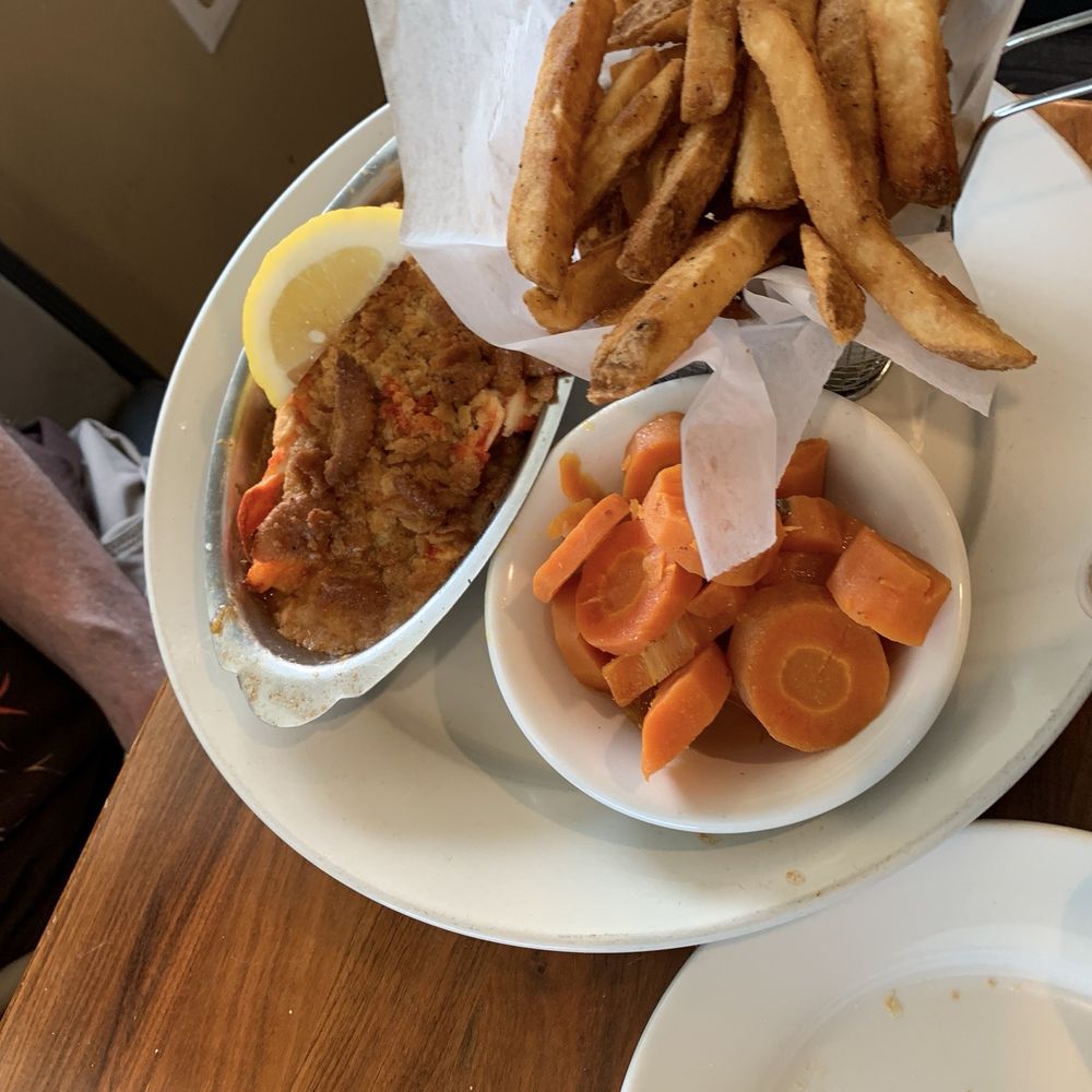 The Village Inn - This was the lobster pie fries and carrots. Yummy. - Seafood Near Me - Dracut, Massachusetts