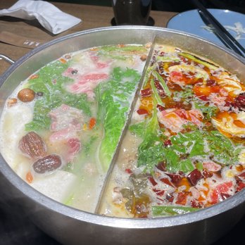 Happy Lamb Hot Pot - Half & Half
House Original Marrow Broth
House Spicy Marrow Broth - Hot Pot Near Me - Seattle, Washington Happy Lamb Hot Pot - Half & Half
House Original Marrow Broth
House Spicy Marrow Broth - Hot Pot Near Me - Seattle, Washington