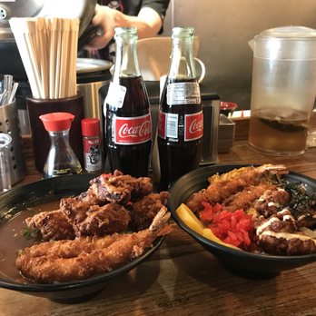 Donburi - Mix katsudon (shrimp & chicken) Curry on the left, plain on the right - Japanese Near Me - Washington, DC, District of Columbia