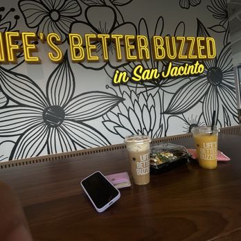 Better Buzz Coffee San Jacinto - Mango smoothie with a snickedoodle latte shop is so pretty - Coffee & Tea Near Me - San Jacinto, California Better Buzz Coffee San Jacinto - Mango smoothie with a snickedoodle latte shop is so pretty - Coffee & Tea Near Me - San Jacinto, California