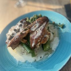 Canopy Central Cafe and Bar - Oven-Roasted Chicken with red smashed potatoes and broccolini